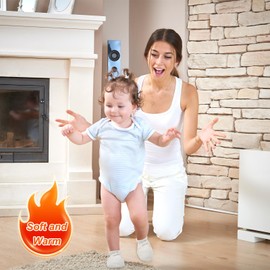 KARUNEL Baby Booties Newborn Infant Shoes Organic Cotton Adjustable Soft Cozy Warm Boots for Boy Girl Beige 3-6 Months