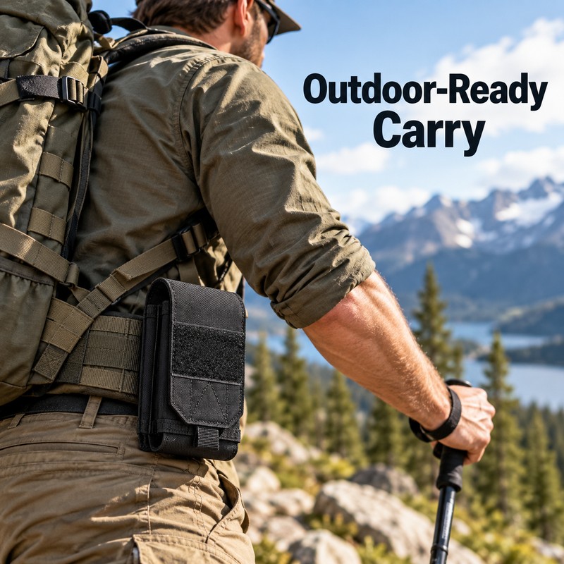 Double Phone MOLLE Pouch Nylon Belt Waist Bag for EDC