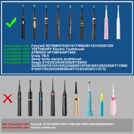 5 Pack Electric Toothbrush Replacement Heads Compatible with Fairywill,Toothbrush Heads Compatible with FW-507/508/551/515/917/959/2011,FW-D1/D3/D7/D8