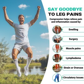 Zeta Wear Plus Size Zipper Support Socks - Wide Calf Graduated Compression for Women, Men, Seniors - Black, 3XL