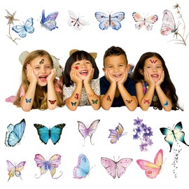 Rosymormor 62 Sheets Butterfly Flowers Temporary Tattoo for Women Children Girls 180+ Pattern Temporary Stickers Adult Waterproof Body Art Makeup Ephemeral Fake Tattoo