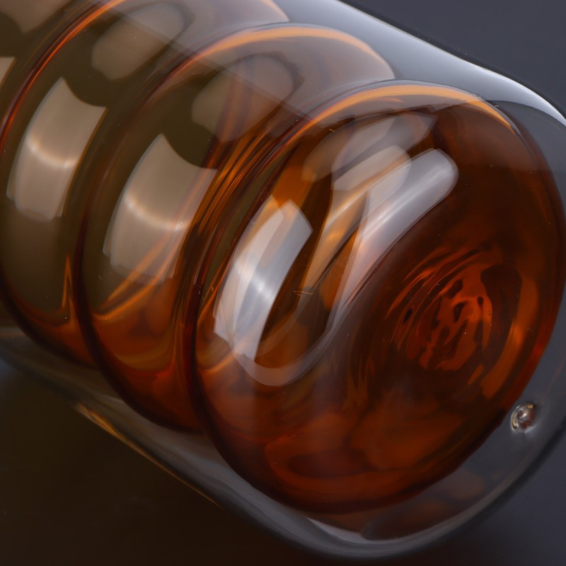 200ml DoubleLayer Glass Mug HeatResistant 3 Dimensional Spiral Cup for
