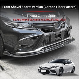 Axinda Front Bumper Lip Suitable for Toyota Camry Sport SE,XSE,Hybrid SE,Hybrid XSE,TRD,SE 2021 2022 2023, Front Shovel, Exterior Accessories (Carbon Fiber Pattern, Sport Version)
