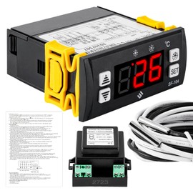 Consfly Electronic Temperature Controller Digital Display Thermostat with Defrosting Function, SF-104 Refrigerator Temperature Controller for Commercial Refrigerators Freezers 110V