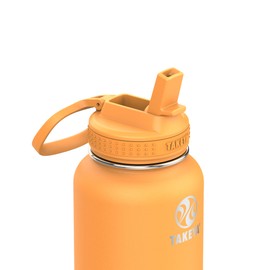 Takeya Actives Botella de agua de acero inoxidable aislada al aspiradora de 32 onzas con tapa de popote, calidad premium, panal