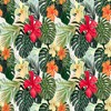 Tropical Round Tablecloth, Hawaiian Palm Tree Hibiscus Flowers Plants Tablecloths,