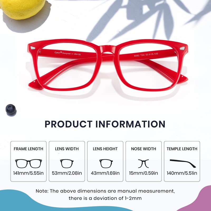Cyxus 8082 Wellington Glasses, Date Glasses, Blue Light Reduction, UV