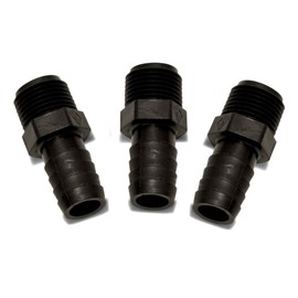 A.A 3/8" MPT x 1/2" Barb, Straight Coupler - RV Freshwater Tanks Fitting (3)