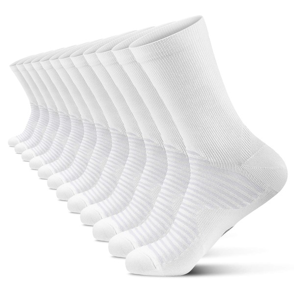 PAPLUS Compression Athletic Crew Socks (6 Pairs) for Men &