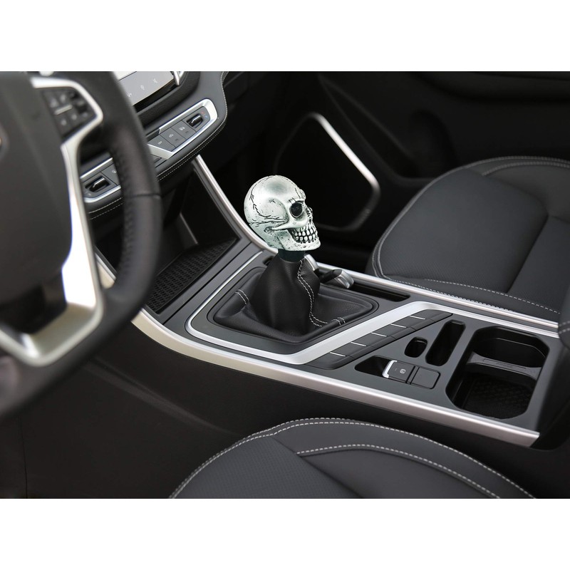 Abfer Silver Stick Shifter Car Gear Shift Knob Skull Shifting