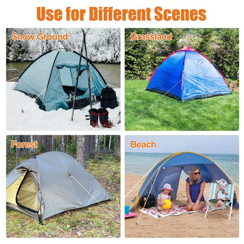 Eurmax USA Hiking Camping Tent Stakes and Hammer Set Lightweight