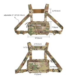 EXCELLENT ELITE SPANKER Men Tactical Chest Rig Bag Military Vest Chest Rig Adjustable Chest Pack (Multicam)