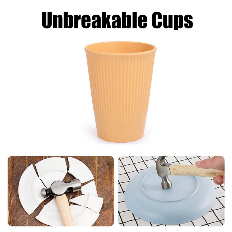 CAMBUY Wheat Straw Cup Unbreakable and Reusable Drinking Cups Eco-Friendly