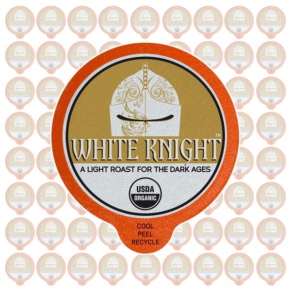 Fresh Roasted Coffee LLC, Organic White Knight Coffee Pods, Light Roast, Artisan Blend, 72 Count