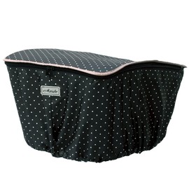 SAGISAKA 34280 Fashion Basket Cover for Bicycles, Back Cage, Black Dot