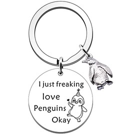 SDOFY Penguin Gifts Penguin Keyring Penguin Gifts for Girls Women Penguin Lover Birthday Christmas Gifts I Just Freaking Love Penguins