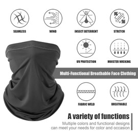 Geyoga 6 Pieces Summer UV Protection Cooling Neck Gaiter Face Clothing Neck Gaiter Scarf Sunscreen Breathable Bandana (Dark Color)