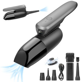 Lebleto Aspiradora de mano inalámbrica, recargable, aspiradora, soplado, bomba 3 en 1, portátil, ligera, carga rápida