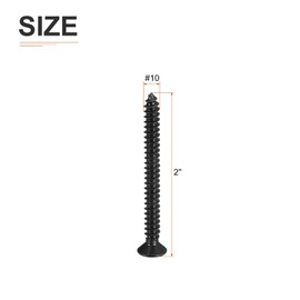 DTGN 100Pcs #10x2 Flat Head Wood Screws, 304 Stainless Steel Phillips Self Tapping Screws - Good for Woodworking, Furniture - Black