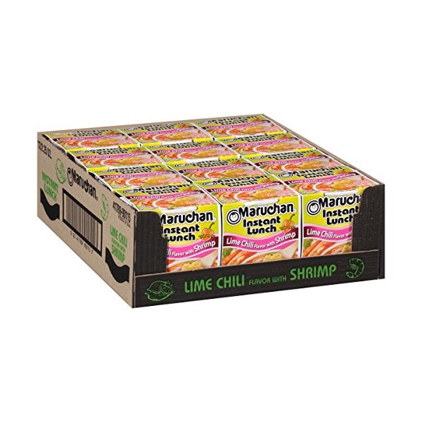 Maruchan Instant Lunch Lime Chili Flavor with Shrimp, 2.25 Oz, Pack of 12
