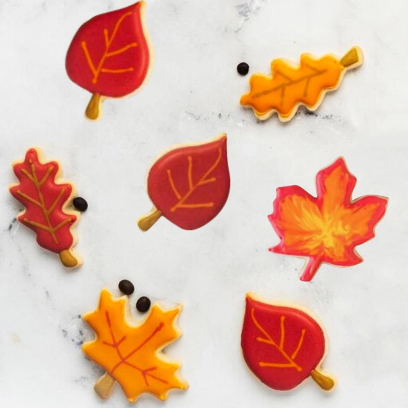 JOB JOL Fall Leaf Cookie Cutters 4 PCS, 3.5'', 3.75'',