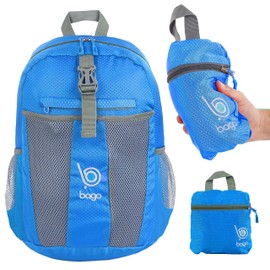 Bago Lightweight Small Hiking Backpack for Women and Men - 25L Travel Day Pack - Foldable Hiking Daypack Ultralight for Camping Outdoor Sports - Day Bag Packable Backpack for Travel (SnowBlack)