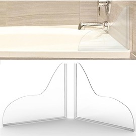 2Pcs Shower Splash Guard,Self-Glue Shower Splash Guard for Bathtub, Integral Molding Bathtub Shower Splash Guard,Keep Water in Shower, Tub Splash Guard