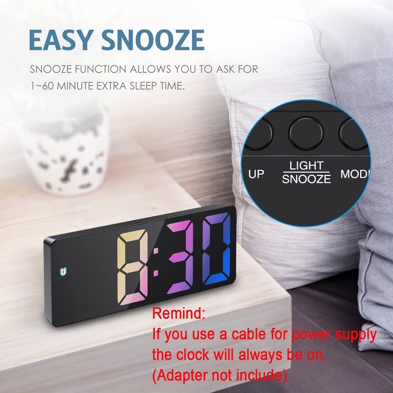 (Upgraded Version) Ankilo Digital LED Alarm Clock, Electronic Desktop Clock