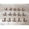 Vintage 15 Rustic Double Coat Hooks Cast Iron Wall Mount