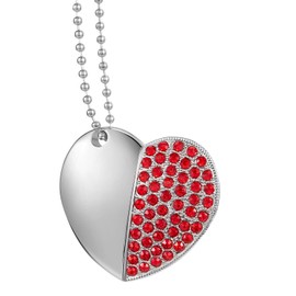 GARRULAX USB Flash Drive, 16GB/32GB/64GB/128GB USB2.0 Heart Shape Memory Stick Date Storage Pendrive Thumb Drives with Chain (64GB,Red Heart)