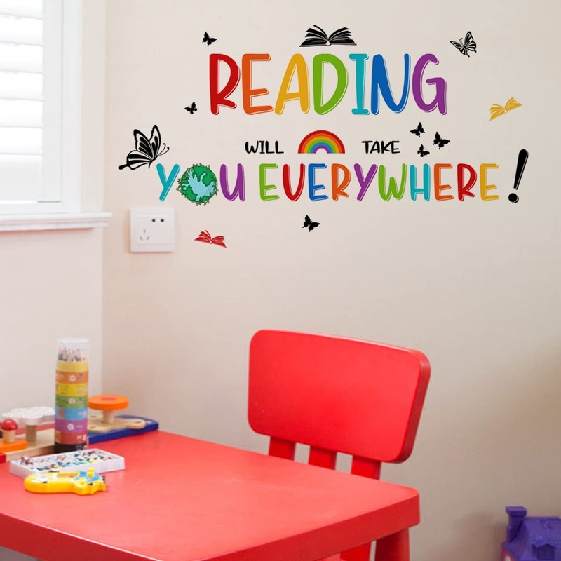 iMagitek Reading Corner Wall Stickers, Reading Will Take You Everywhere