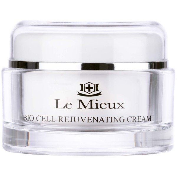Le Mieux Bio Cell Rejuvenating Cream - Triple Peptide Facial Moisturizer with Hyaluronic Acid, Squalane & Rose Hip, Night & Day Cream for Face & Neck, No Parabens or Sulfates (1.75 oz / 52 ml)