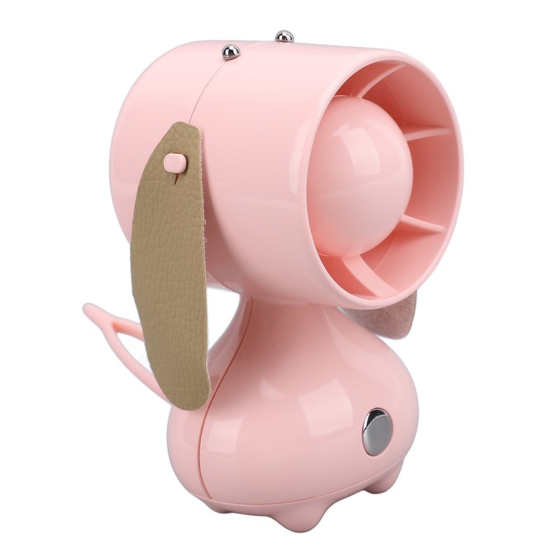 Handheld Fan Cute Cartoon Dog Shaped 3 Speeds Rechargeable Portable