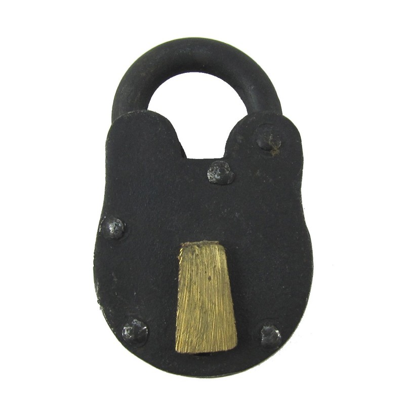 Treasure Gurus Antique Style Rustic Cast Iron and Brass Padlock