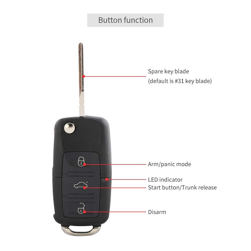 EASYGUARD EC002-V-NS Passive keyless Entry PKE car Alarm Push Button
