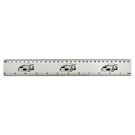 'Sports Car' 30cm (12 Inch) White Plastic Ruler (RL00018742)