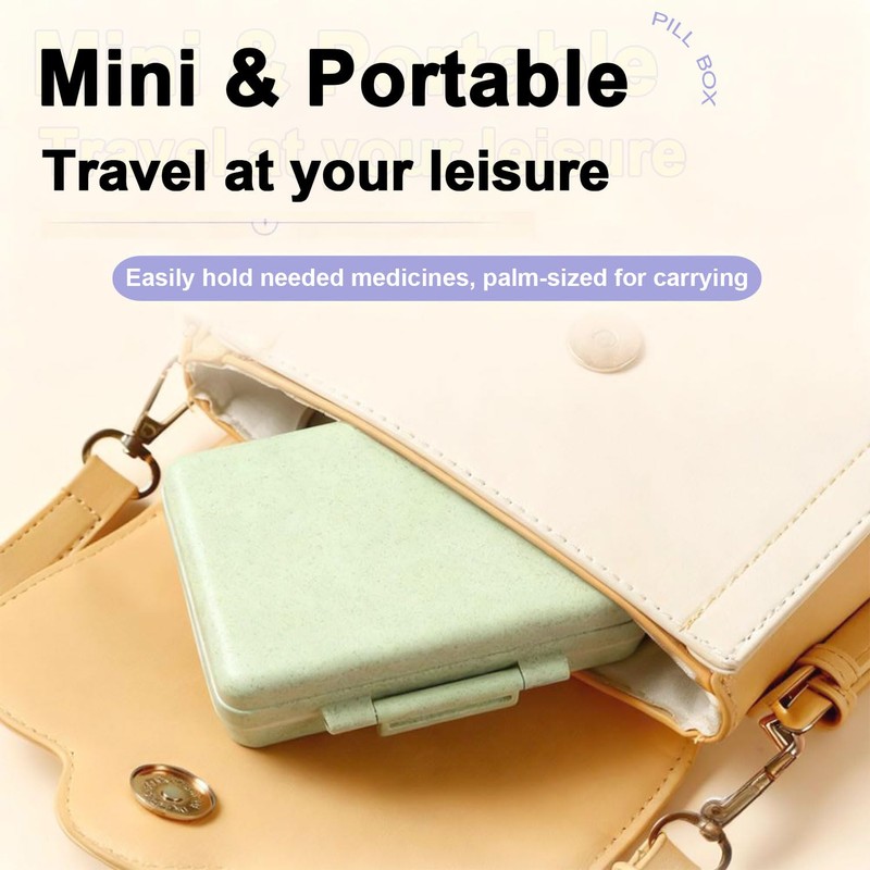 Wopanxye Travel Pill Organizer, 9 Compartments Portable Small Pill Box