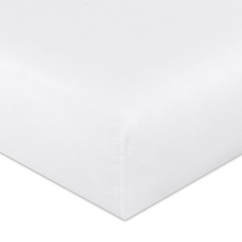 White Double fitted sheet Non-iron, Soft, Plain 200TC polycotton bottom