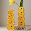 Novelty 7.3in Glossy Yellow Smile Face Ceramic Vase Decor for