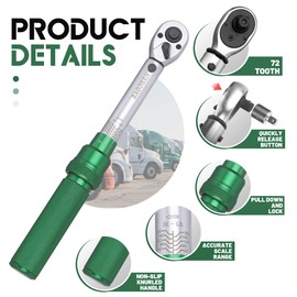 UYECOVE 1/4-Inch Drive Click Torque Wrench, Bike Torque Wrench 20-200IN.LB/2.28-22.6N.M with a XIPE Storage Tray