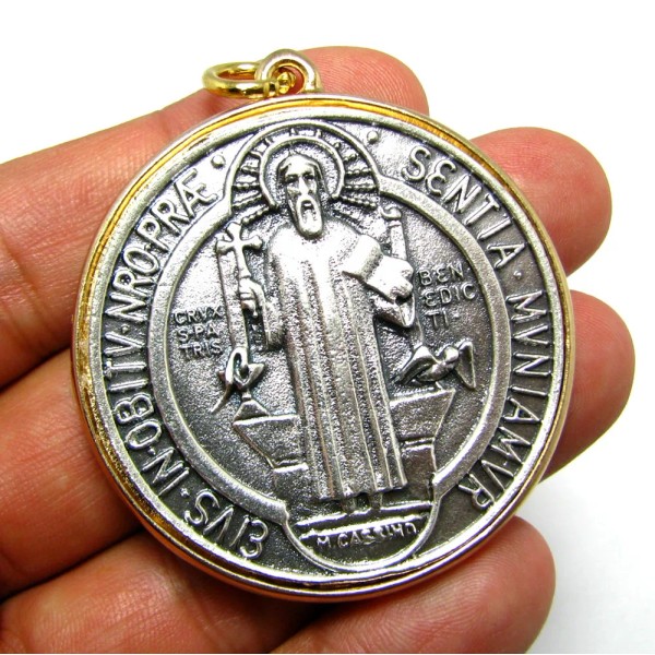 Medalla De San Benito St Benedict Large 48MM Italy Two