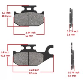 H&H bros Rear Brake Pads for Yamaha Kodiak 450 YFM450FA 4x4 2003 2004 2005 2006