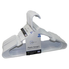 Mainstay 18-Pack Standard Plastic Hangers (White, 1 Pack)