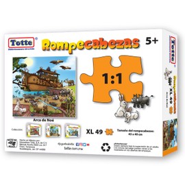 Totte Rompecabezas Arca de Noé 49 Piezas XL | Piezas Extra Grandes, Gruesas y Durables