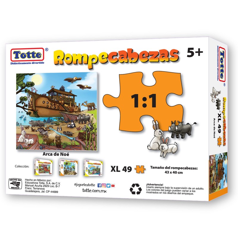 Totte Rompecabezas Arca de Noé 49 Piezas XL | Piezas