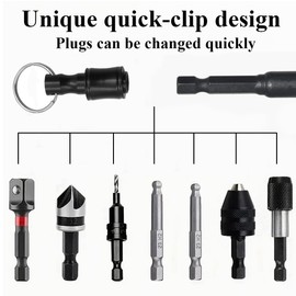 6Pcs 1/4 Inch Bit Holder Shank Screwdriver Bits Holder with Right Angle Drill Keychain Extension Quick Change Lightweight Portable Drill Bit Hex Shank Bit Holder Keychain Gadgets