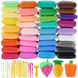 Modelling Clay Kit, 36 Colours Polymer Clay, Ultralight Modelling Clay Children, Air-Dry Magic Clay for Children, Polymer Clay Modelling Clay, DIY Moulding Clay with Tools, Children's Crafts Gift