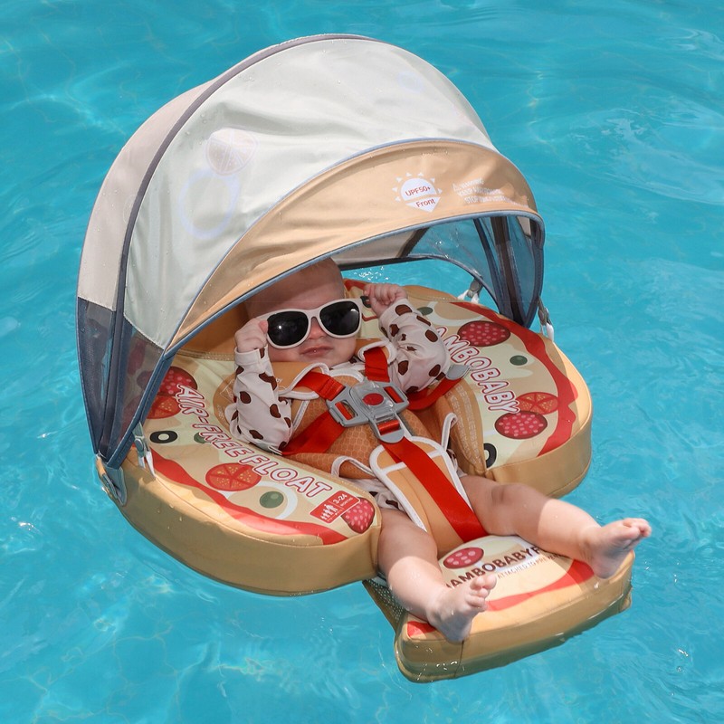 HECCEI Mambobaby Float with Canopy Baby Pool Float Non-Inflatable Swim