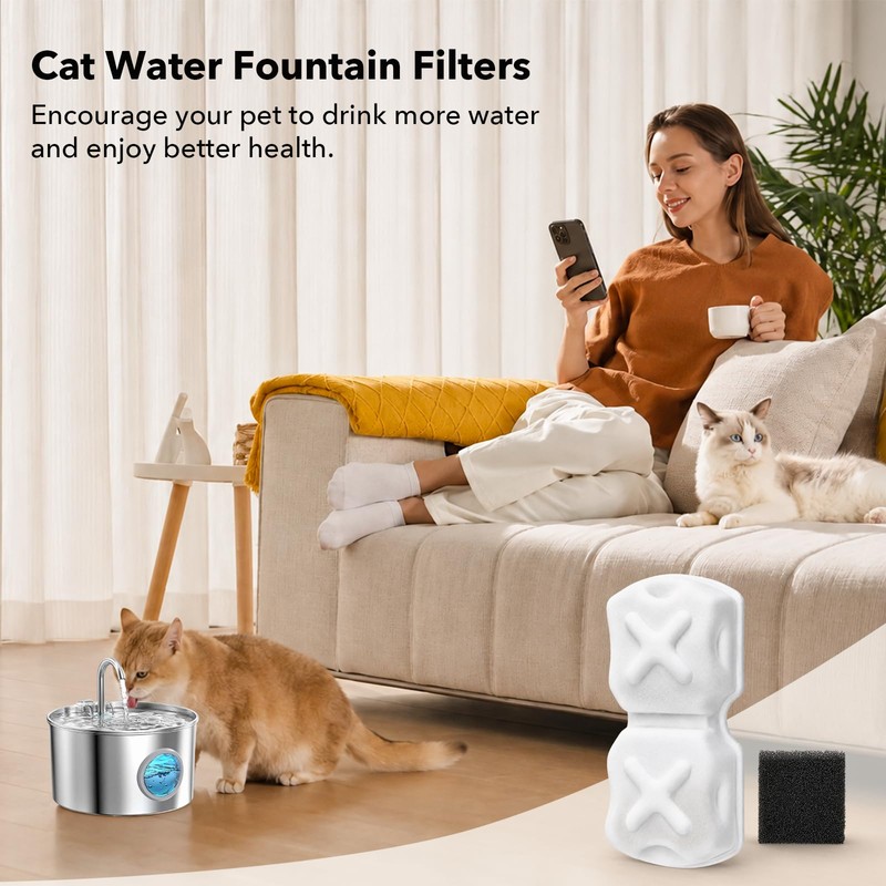 Cat Water Fountain Filters,VinDox Cotton & Activated Carbon Effectively