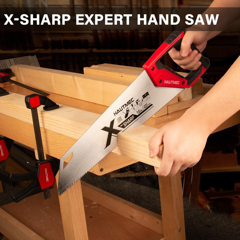 HAUTMEC 16" X-Sharp Universal Hand Saw for Speed, Cuts Quality